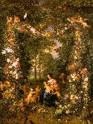 Jan Brueghel Holy Family in a Flower & Fruit Wreath USA oil painting reproduction
